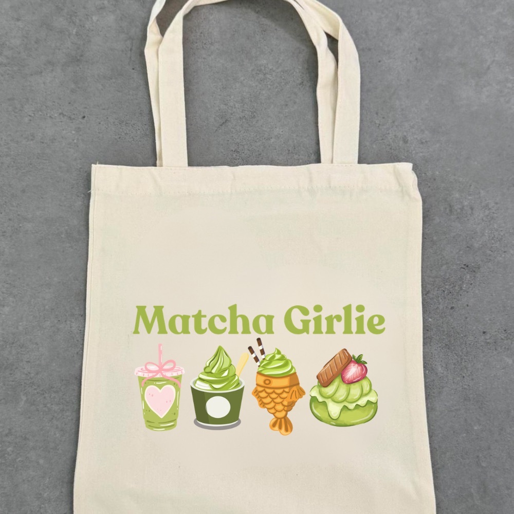 Matcha Girlie Cream Tote Bag